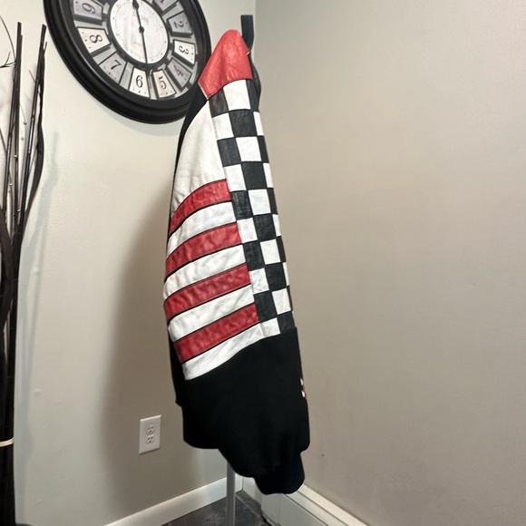 Dale Earnhardt Jr NASCAR Racing Reversible Wool Leather Jacket/Coat Size 3XL - Picture 4 of 13